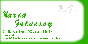 maria foldessy business card