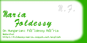 maria foldessy business card